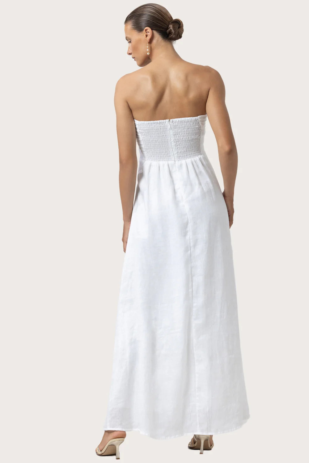 Melody Linen Dress White