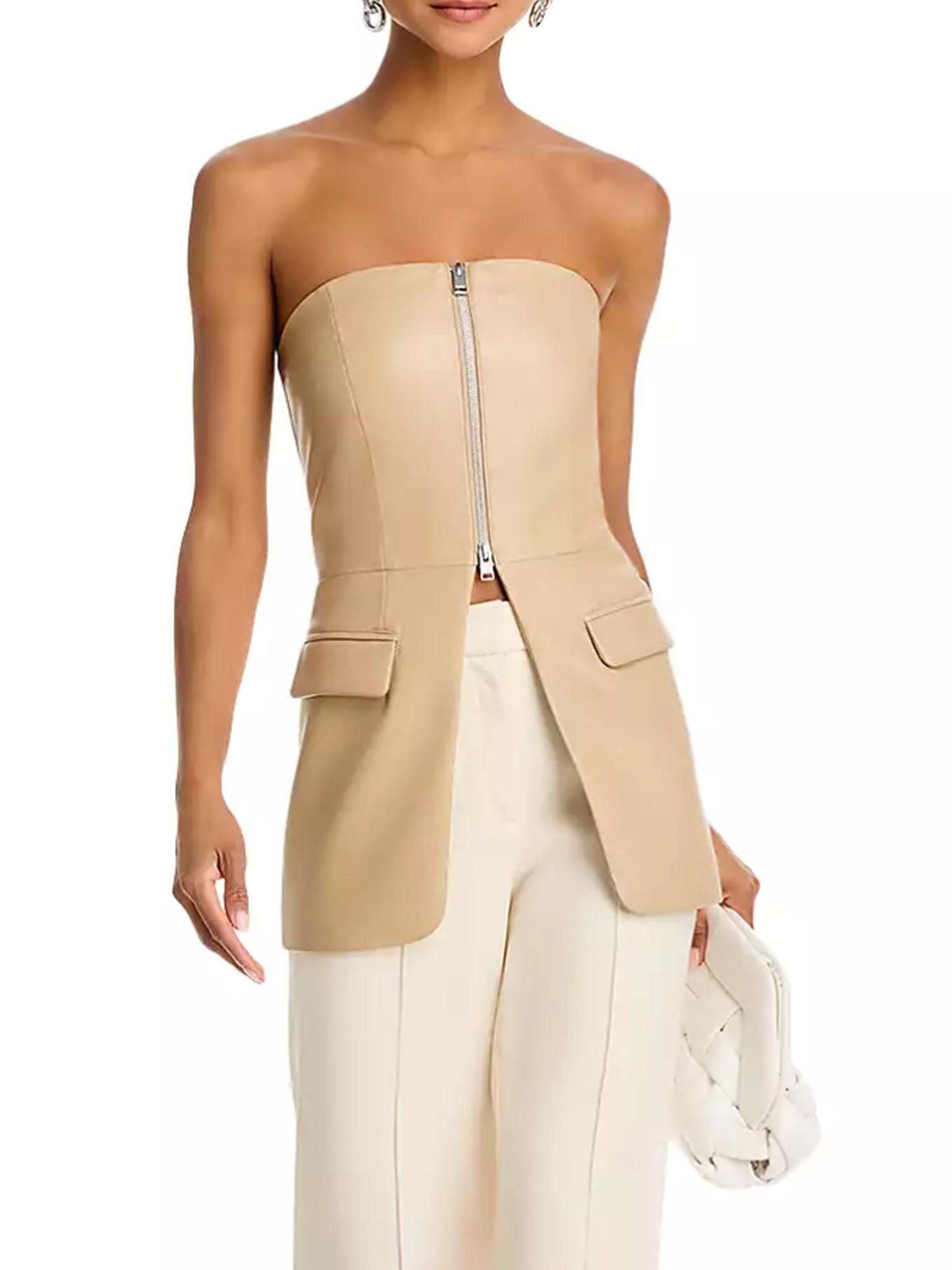 Lamarque leather top Nude