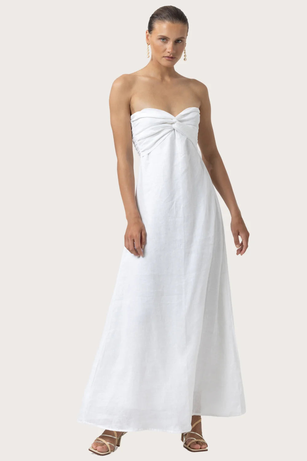 Melody Linen Dress White