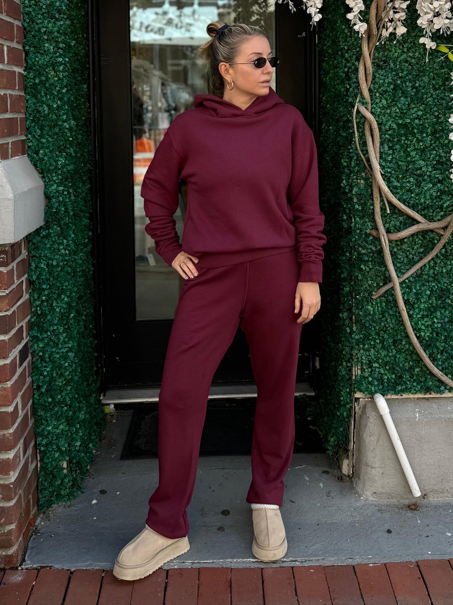 French Terry Easy Sweatpants Cranberry