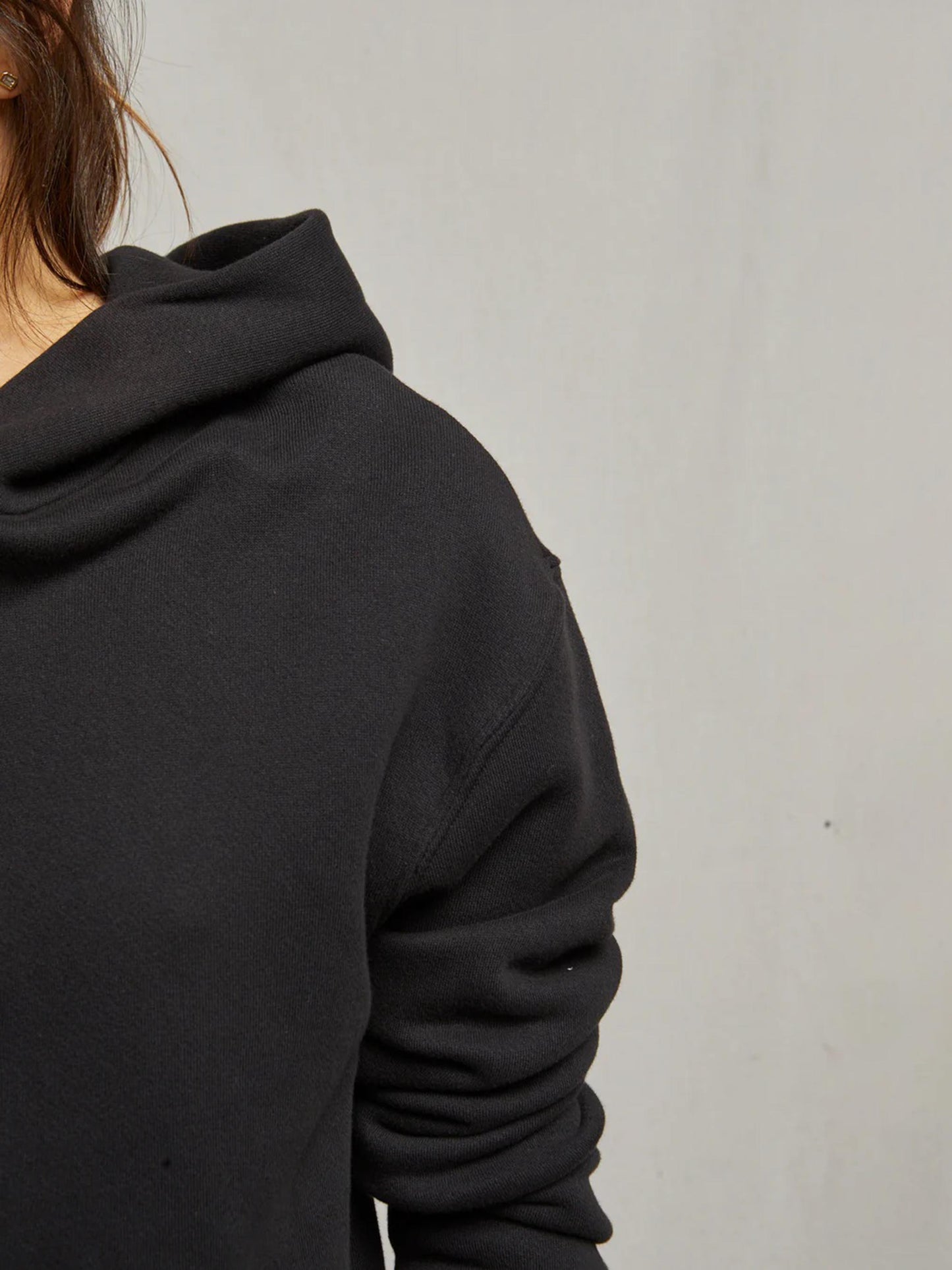 Fleece Pullover Hoodie- True Black