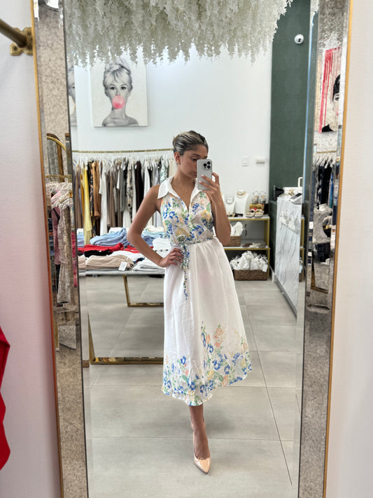 Collared Floral Midi