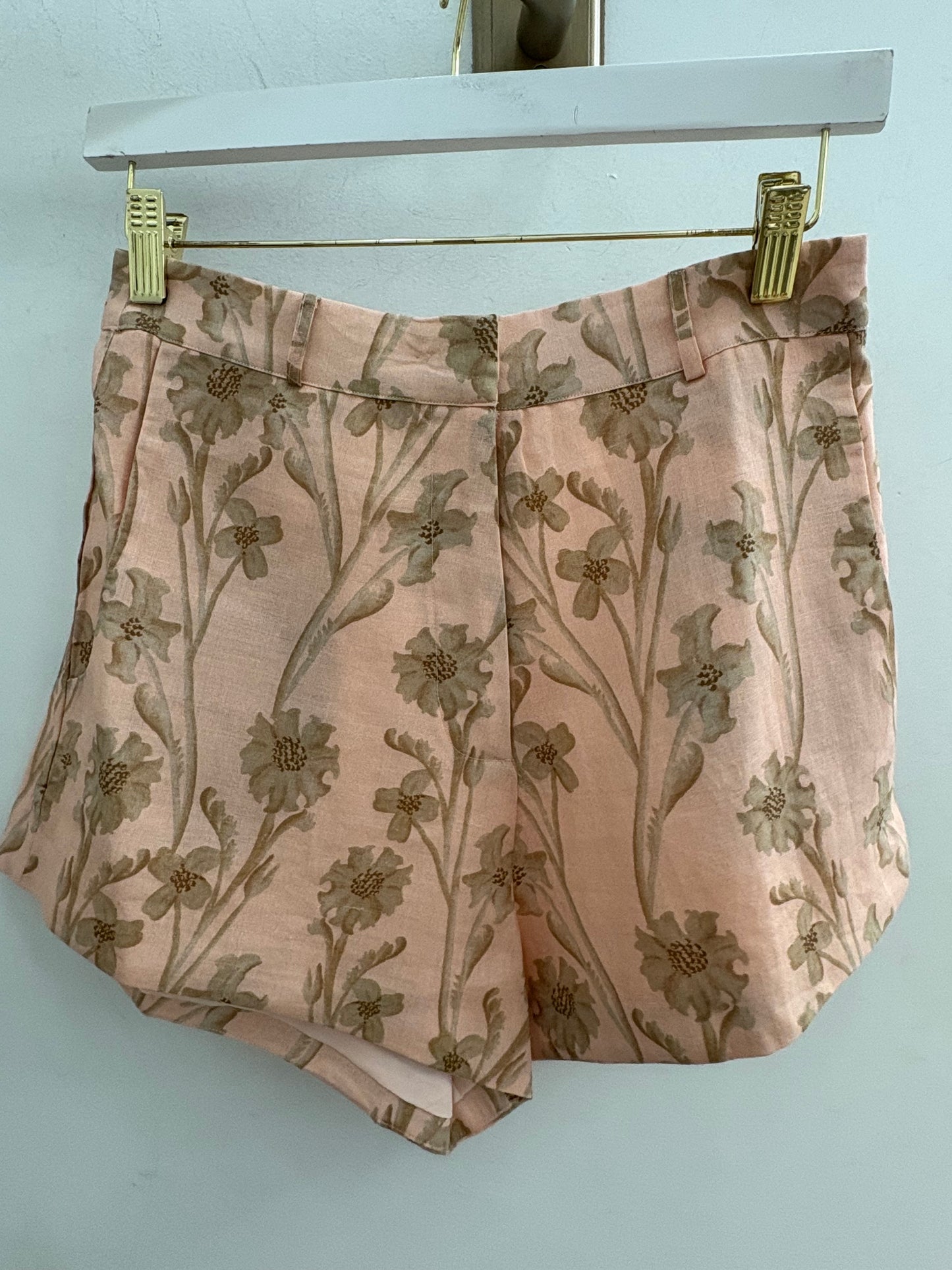 Coral Print Shorts Peach Floral