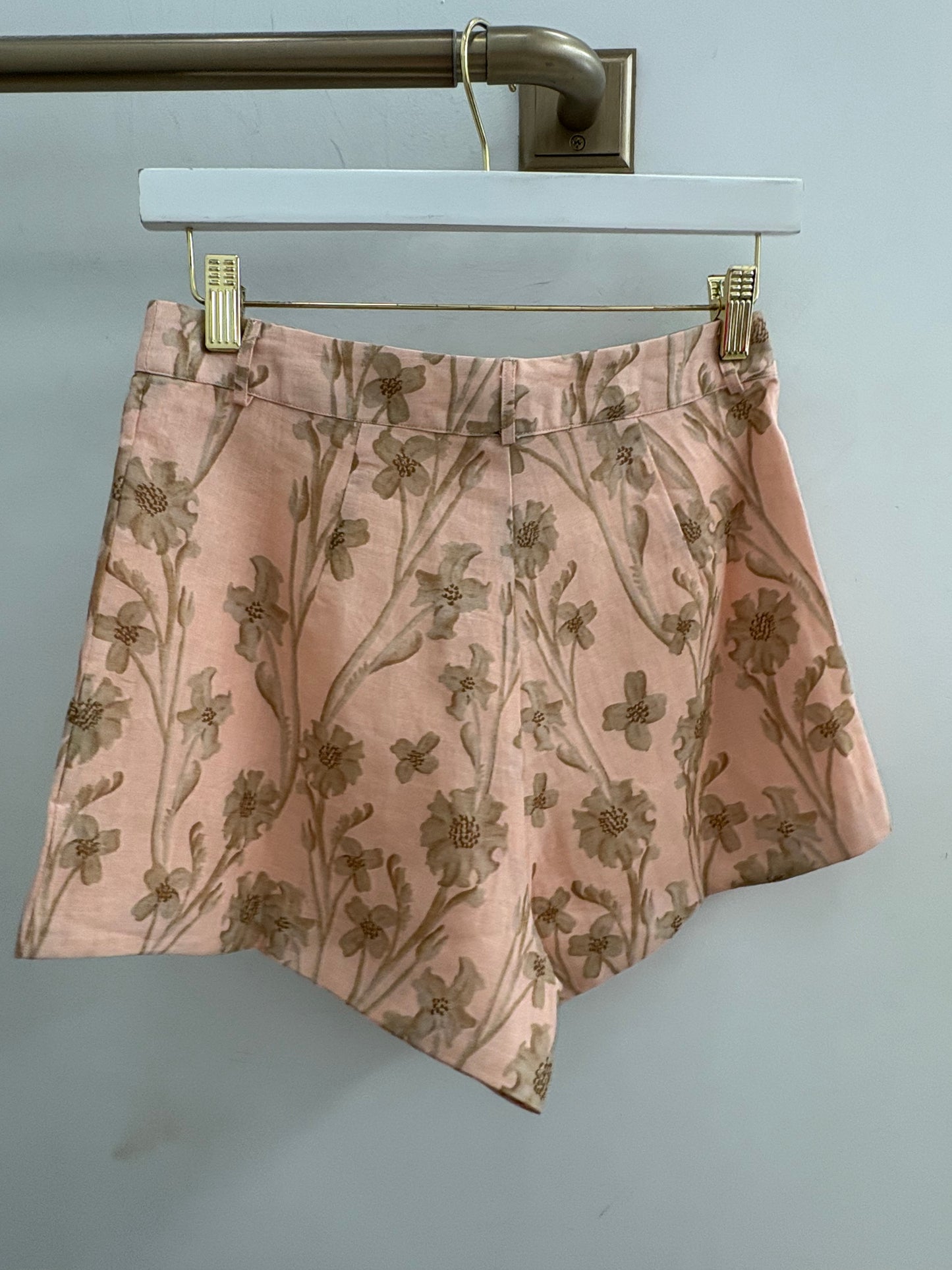 Coral Print Shorts Peach Floral