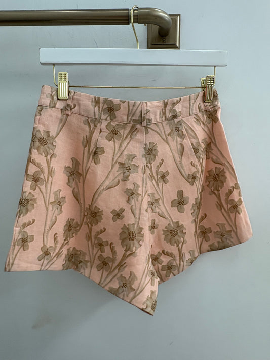 Coral Print Shorts Peach Floral