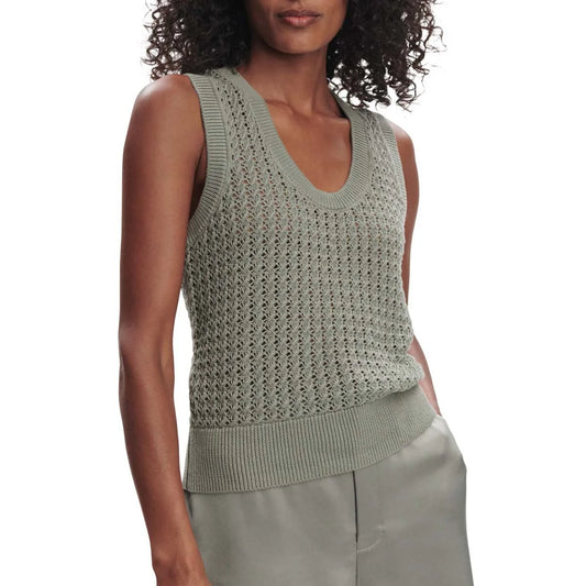 Ferns Open Knit Tank Shadow